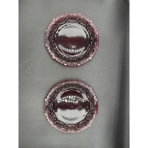 Avon Cape Cod Ruby Red Glass 7" Salad Plates-Vintage Serving-Set of 6 - Picture 3 of 8